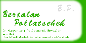 bertalan pollatschek business card